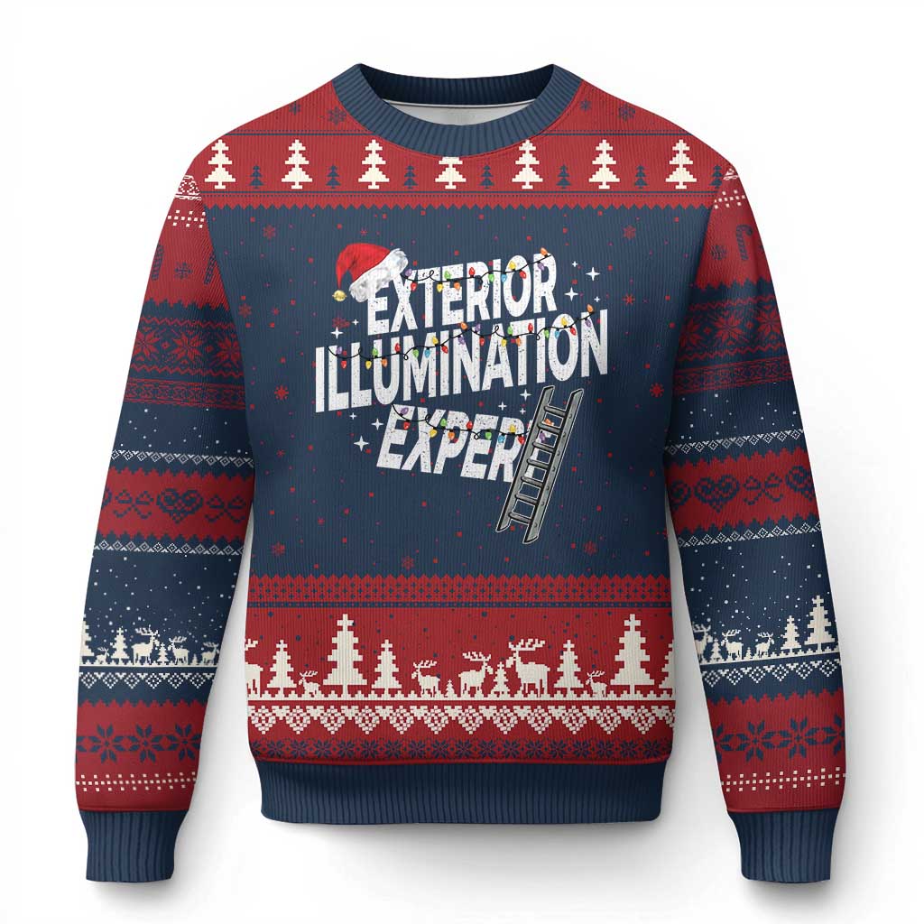 Funny Xmas Exterior Illumination Expert Ugly Christmas Sweater Xmas Lights Decorator - Wonder Print Shop