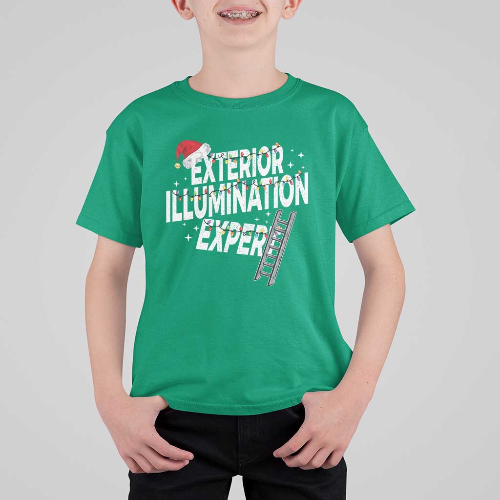 Funny Christmas Exterior Illumination Expert T Shirt For Kid Xmas Lights Decorator - Wonder Print Shop