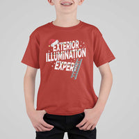 Funny Christmas Exterior Illumination Expert T Shirt For Kid Xmas Lights Decorator - Wonder Print Shop