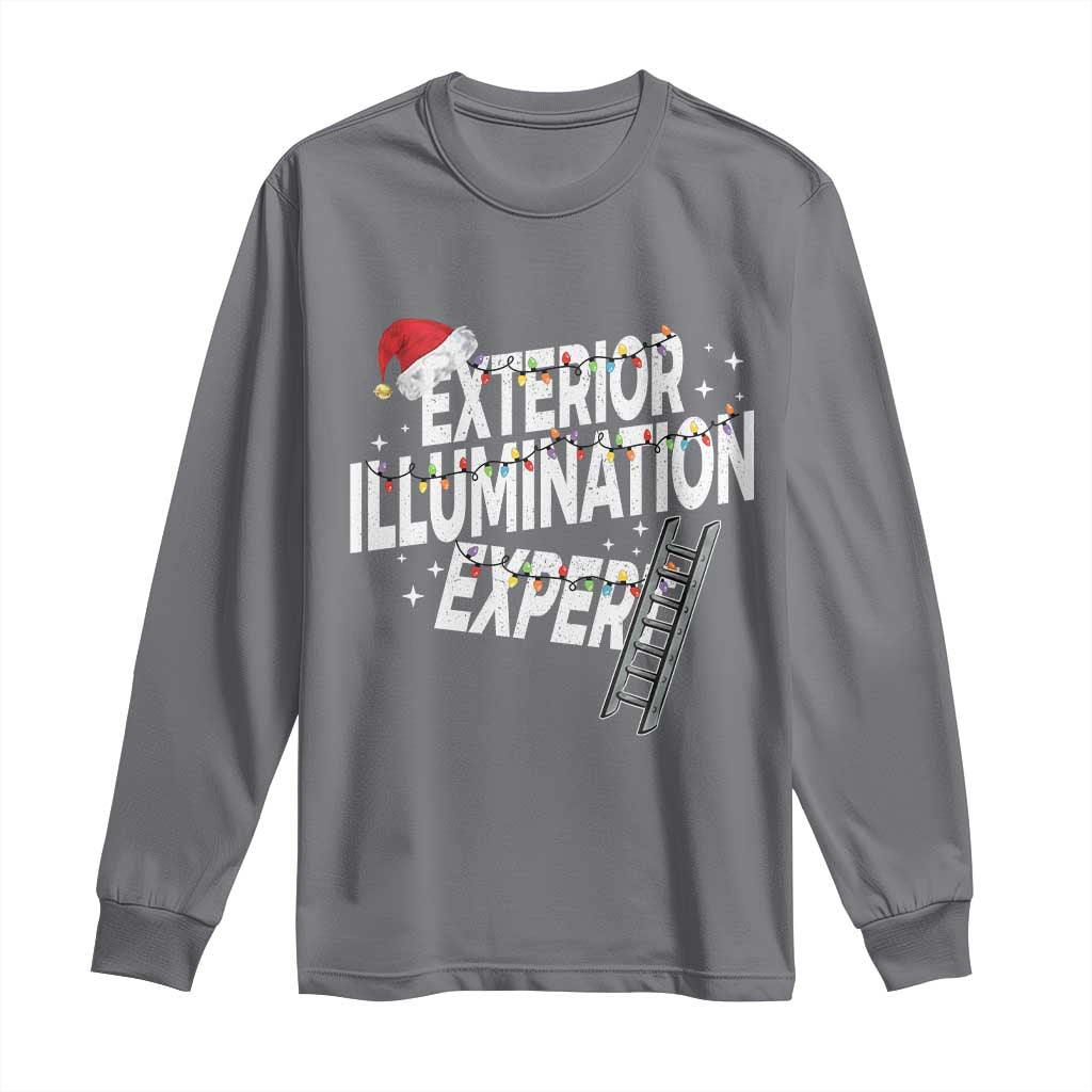 Funny Christmas Exterior Illumination Expert Long Sleeve Shirt Xmas Lights Decorator - Wonder Print Shop