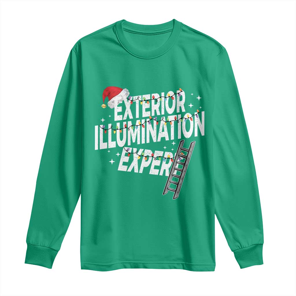 Funny Christmas Exterior Illumination Expert Long Sleeve Shirt Xmas Lights Decorator - Wonder Print Shop