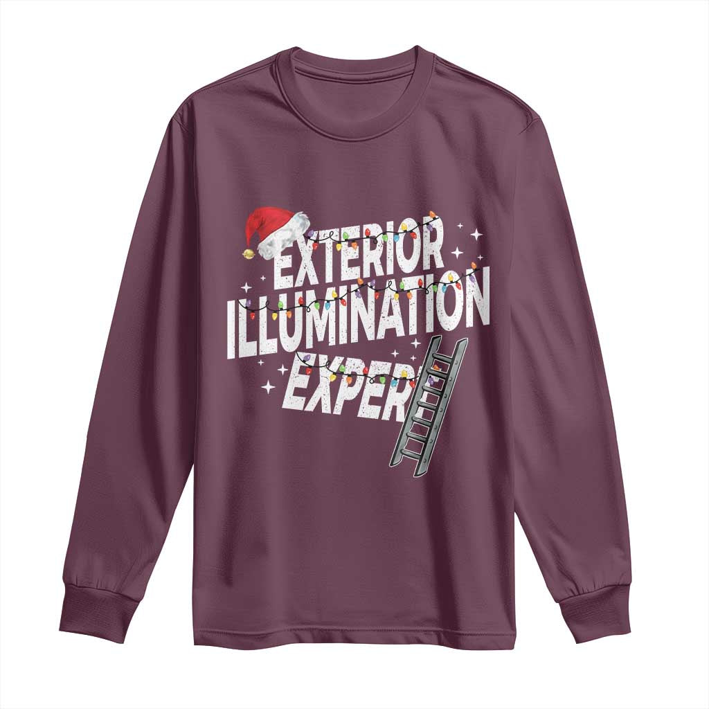 Funny Christmas Exterior Illumination Expert Long Sleeve Shirt Xmas Lights Decorator - Wonder Print Shop
