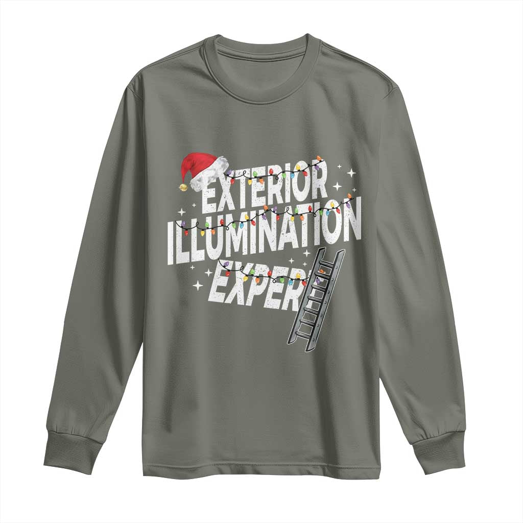 Funny Christmas Exterior Illumination Expert Long Sleeve Shirt Xmas Lights Decorator - Wonder Print Shop