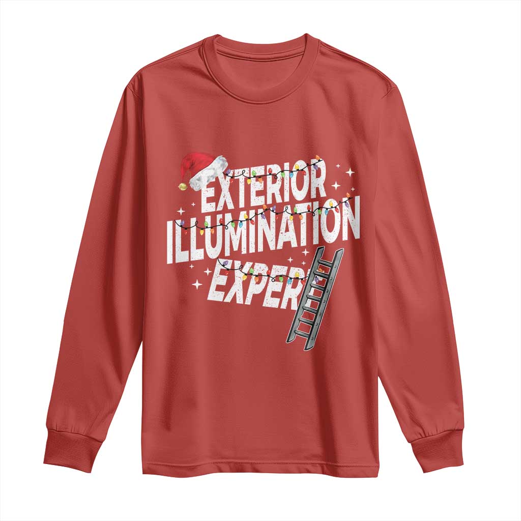 Funny Christmas Exterior Illumination Expert Long Sleeve Shirt Xmas Lights Decorator - Wonder Print Shop