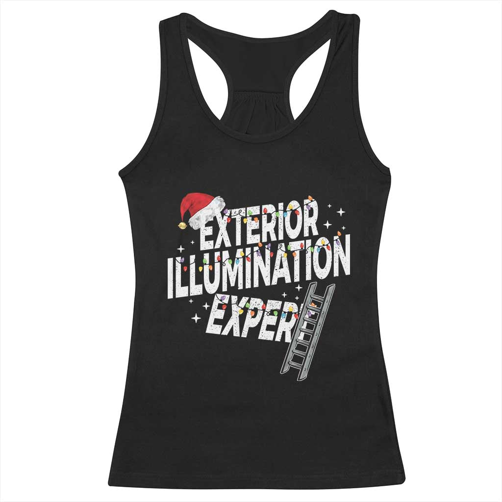 Funny Christmas Exterior Illumination Expert Racerback Tank Top Xmas Lights Decorator - Wonder Print Shop