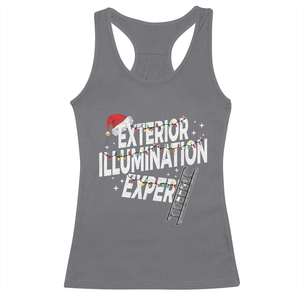 Funny Christmas Exterior Illumination Expert Racerback Tank Top Xmas Lights Decorator - Wonder Print Shop