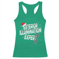 Funny Christmas Exterior Illumination Expert Racerback Tank Top Xmas Lights Decorator - Wonder Print Shop