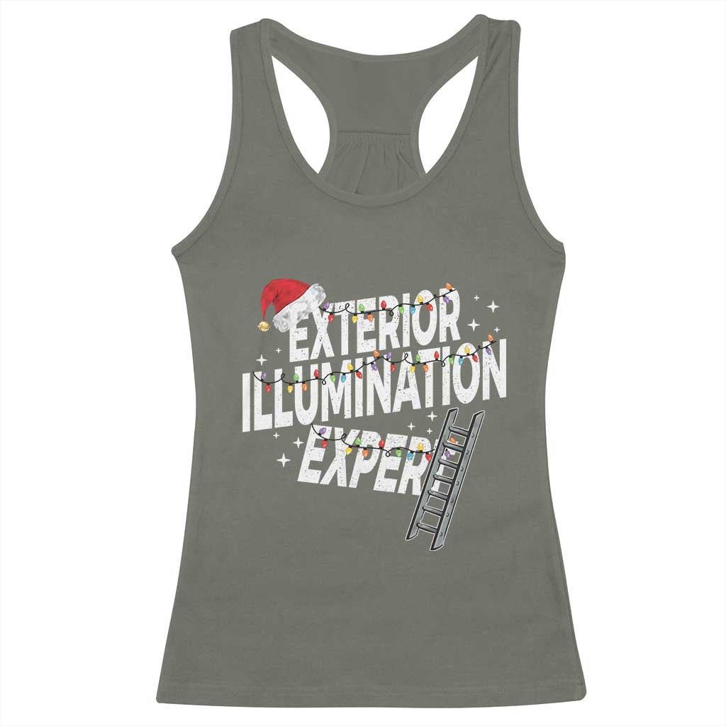 Funny Christmas Exterior Illumination Expert Racerback Tank Top Xmas Lights Decorator - Wonder Print Shop