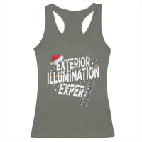 Funny Christmas Exterior Illumination Expert Racerback Tank Top Xmas Lights Decorator - Wonder Print Shop