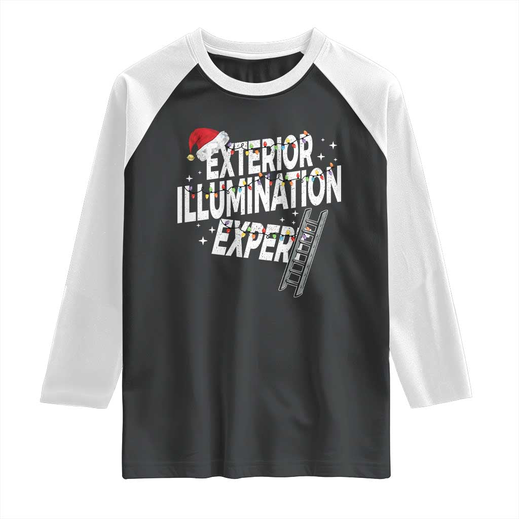 Funny Christmas Exterior Illumination Expert Raglan Shirt Xmas Lights Decorator - Wonder Print Shop