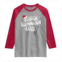 Funny Christmas Exterior Illumination Expert Raglan Shirt Xmas Lights Decorator - Wonder Print Shop