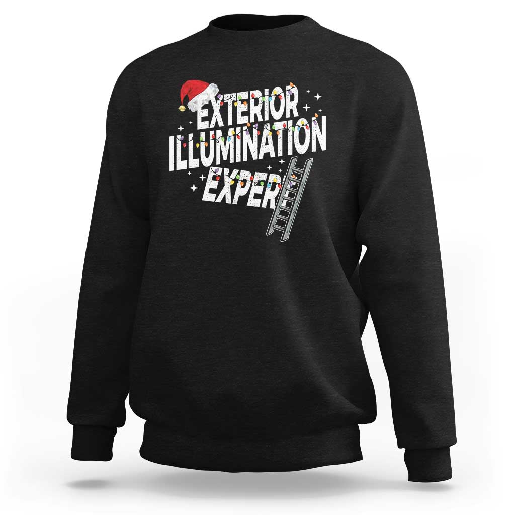 Funny Christmas Exterior Illumination Expert Sweatshirt Xmas Lights Decorator - Wonder Print Shop