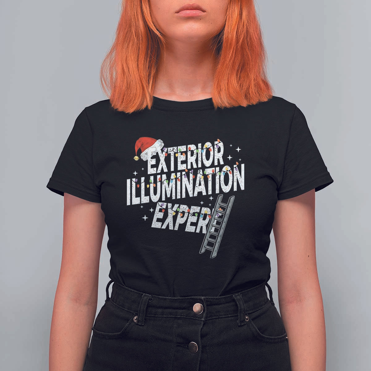 Funny Christmas Exterior Illumination Expert T Shirt For Women Xmas Lights Decorator - Wonder Print Shop