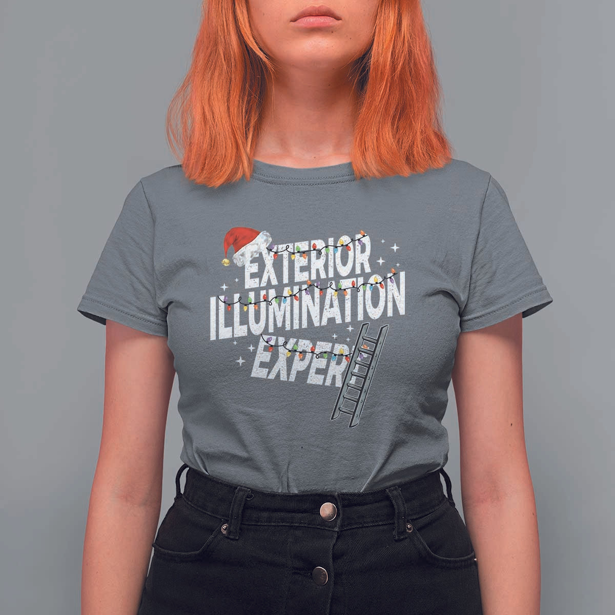 Funny Christmas Exterior Illumination Expert T Shirt For Women Xmas Lights Decorator - Wonder Print Shop