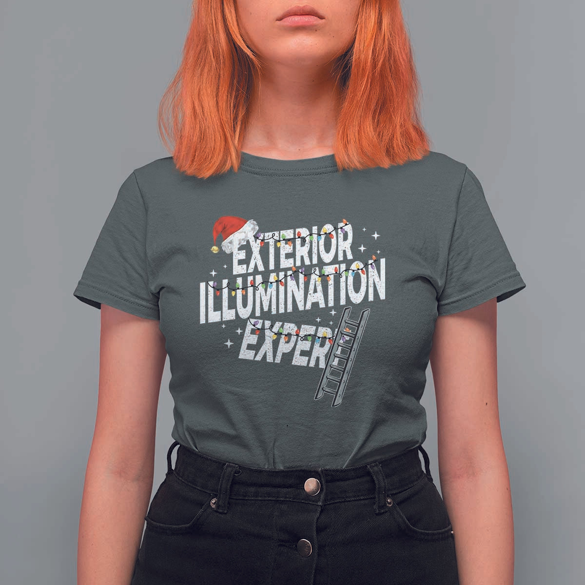 Funny Christmas Exterior Illumination Expert T Shirt For Women Xmas Lights Decorator - Wonder Print Shop