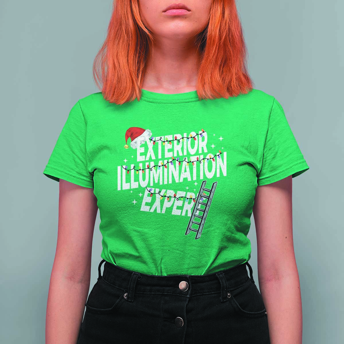 Funny Christmas Exterior Illumination Expert T Shirt For Women Xmas Lights Decorator - Wonder Print Shop