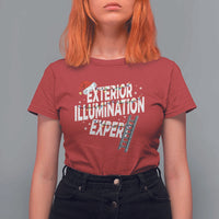 Funny Christmas Exterior Illumination Expert T Shirt For Women Xmas Lights Decorator - Wonder Print Shop
