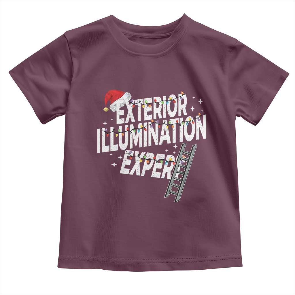 Funny Christmas Exterior Illumination Expert Toddler T Shirt Xmas Lights Decorator - Wonder Print Shop