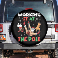 Funny Christmas Naughty Santa Spare Tire Cover Working It At The Pole - Wonder Print Shop