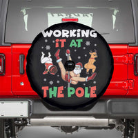 Funny Christmas Naughty Santa Spare Tire Cover Working It At The Pole - Wonder Print Shop