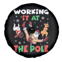 Funny Christmas Naughty Santa Spare Tire Cover Working It At The Pole - Wonder Print Shop