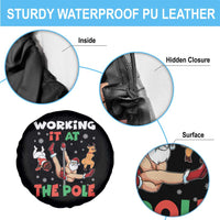 Funny Christmas Naughty Santa Spare Tire Cover Working It At The Pole - Wonder Print Shop