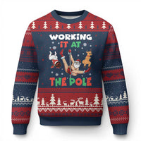 Funny Xmas Naughty Santa Ugly Christmas Sweater Working It At The Pole - Wonder Print Shop