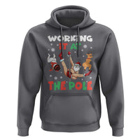 Funny Christmas Naughty Santa Hoodie Working It At The Pole - Wonder Print Shop