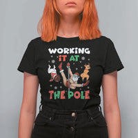 Funny Christmas Naughty Santa T Shirt For Women Working It At The Pole - Wonder Print Shop
