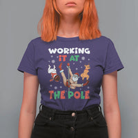 Funny Christmas Naughty Santa T Shirt For Women Working It At The Pole - Wonder Print Shop