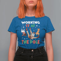 Funny Christmas Naughty Santa T Shirt For Women Working It At The Pole - Wonder Print Shop