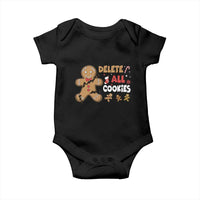 Funny Christmas Delete All Cookies Baby Onesie Xmas Gingerbread - Wonder Print Shop