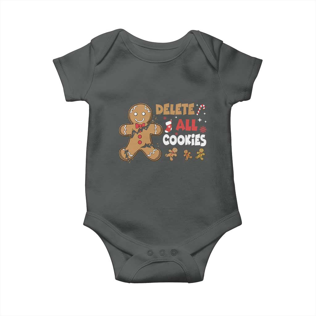 Funny Christmas Delete All Cookies Baby Onesie Xmas Gingerbread - Wonder Print Shop
