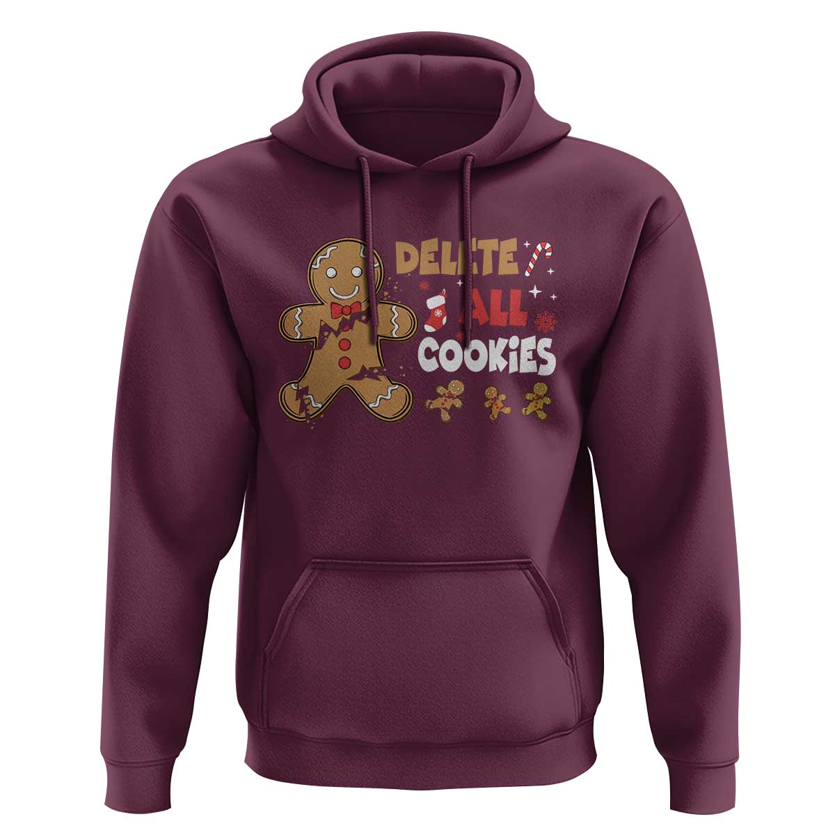 Funny Christmas Delete All Cookies Hoodie Xmas Gingerbread - Wonder Print Shop