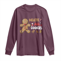 Funny Christmas Delete All Cookies Long Sleeve Shirt Xmas Gingerbread - Wonder Print Shop