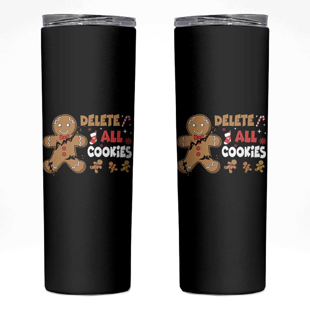 Funny Christmas Delete All Cookies Skinny Tumbler Xmas Gingerbread - Wonder Print Shop