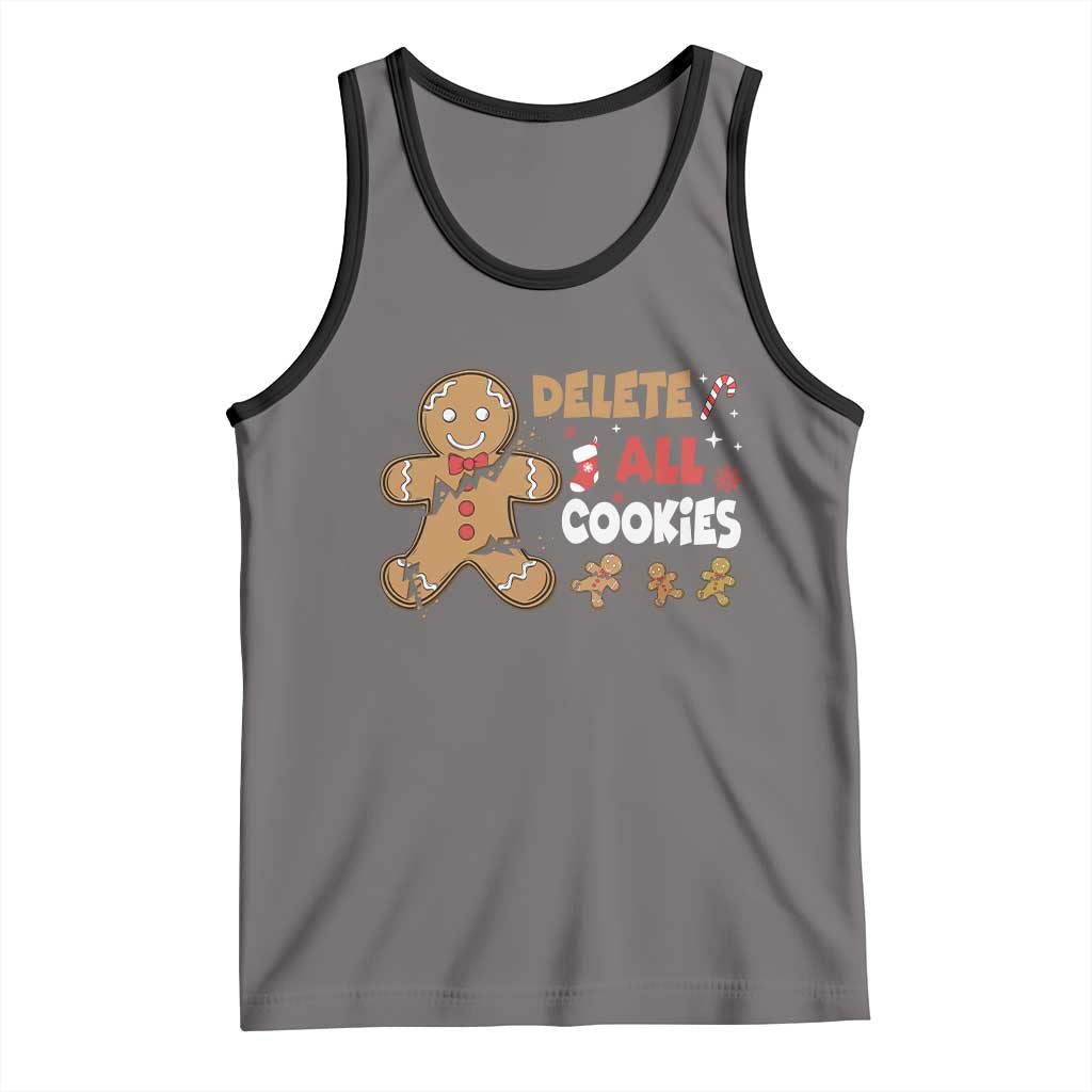 Funny Christmas Delete All Cookies Tank Top Xmas Gingerbread - Wonder Print Shop