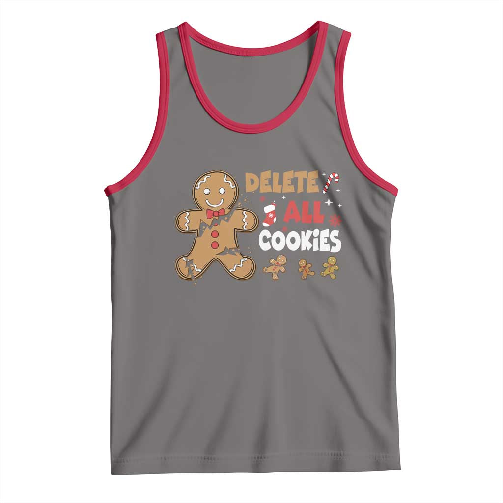 Funny Christmas Delete All Cookies Tank Top Xmas Gingerbread - Wonder Print Shop