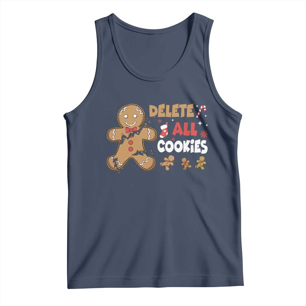 Funny Christmas Delete All Cookies Tank Top Xmas Gingerbread - Wonder Print Shop