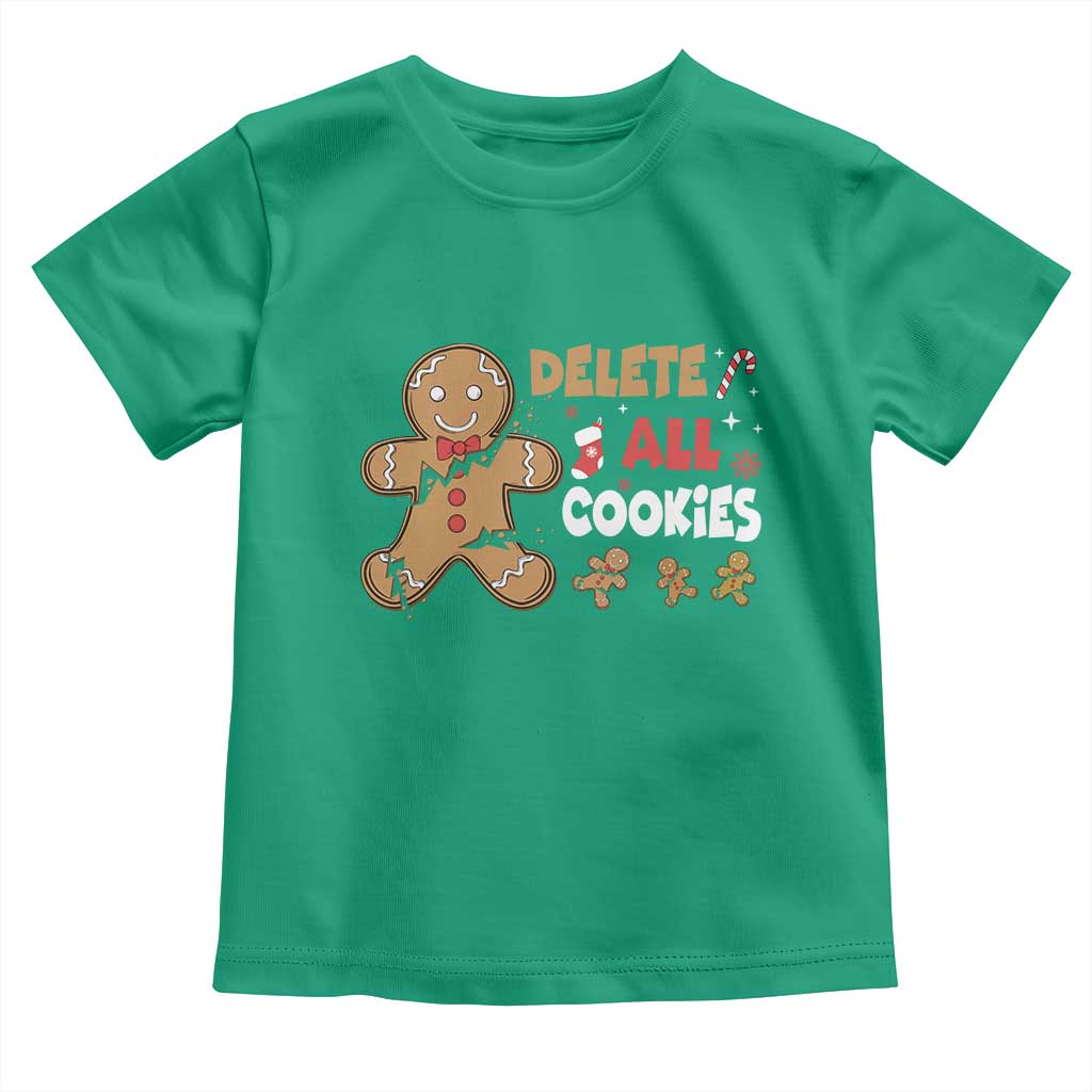 Funny Christmas Delete All Cookies Toddler T Shirt Xmas Gingerbread - Wonder Print Shop