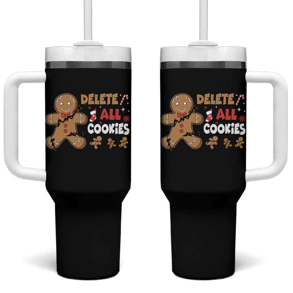 Funny Christmas Delete All Cookies Tumbler With Handle Xmas Gingerbread - Wonder Print Shop