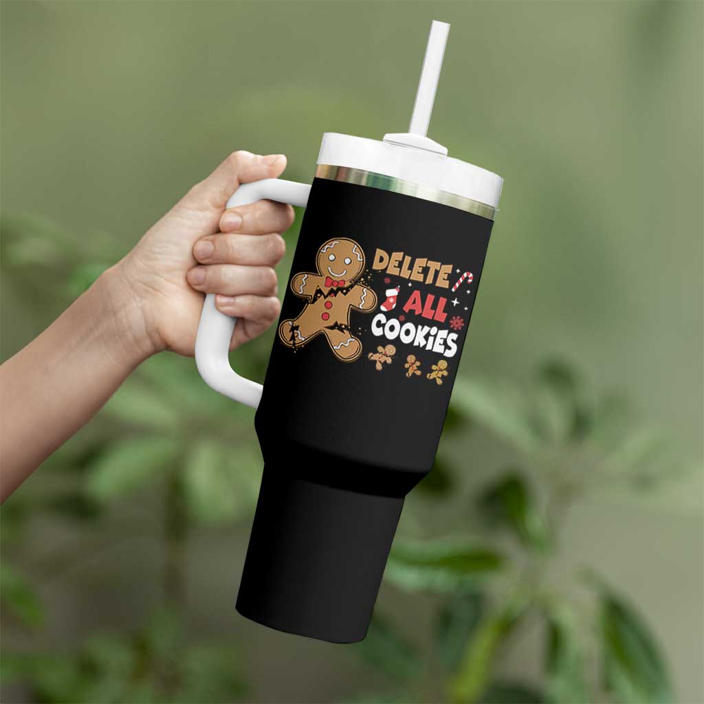 Funny Christmas Delete All Cookies Tumbler With Handle Xmas Gingerbread - Wonder Print Shop