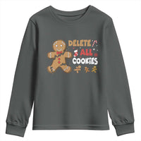 Funny Christmas Delete All Cookies Youth Sweatshirt Xmas Gingerbread - Wonder Print Shop