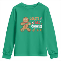 Funny Christmas Delete All Cookies Youth Sweatshirt Xmas Gingerbread - Wonder Print Shop