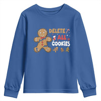 Funny Christmas Delete All Cookies Youth Sweatshirt Xmas Gingerbread - Wonder Print Shop