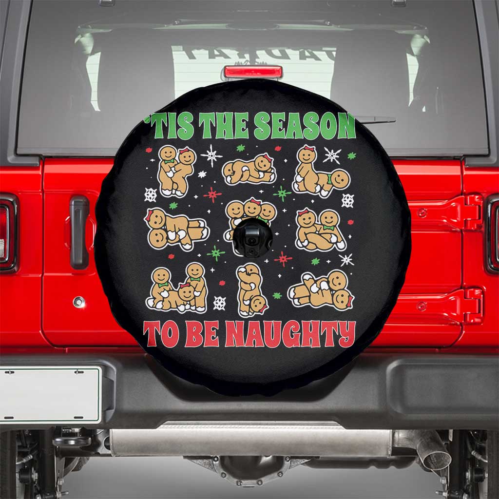 Funny Xmas Tis The Season To Be Naughty Spare Tire Cover Xmas Adult Humor Gingerbread - Wonder Print Shop