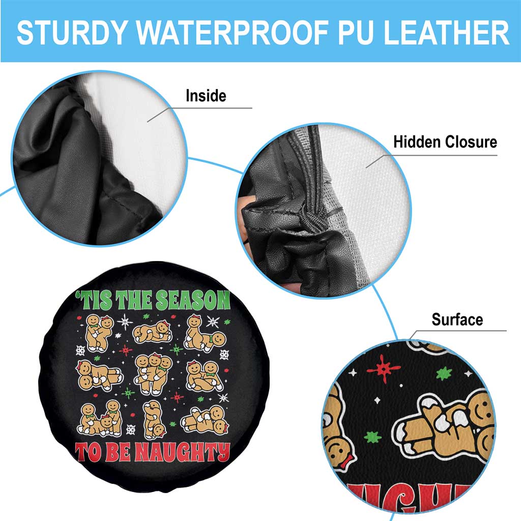 Funny Xmas Tis The Season To Be Naughty Spare Tire Cover Xmas Adult Humor Gingerbread - Wonder Print Shop