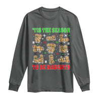 Funny Xmas Tis The Season To Be Naughty Long Sleeve Shirt Xmas Adult Humor Gingerbread - Wonder Print Shop