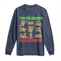 Funny Xmas Tis The Season To Be Naughty Long Sleeve Shirt Xmas Adult Humor Gingerbread - Wonder Print Shop
