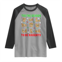 Funny Xmas Tis The Season To Be Naughty Raglan Shirt Xmas Adult Humor Gingerbread - Wonder Print Shop